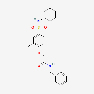 molecular formula C22H28N2O4S B5142349 N-benzyl-2-{4-[(cyclohexylamino)sulfonyl]-2-methylphenoxy}acetamide 