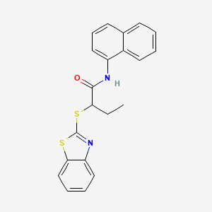 molecular formula C21H18N2OS2 B5142361 2-(1,3-benzothiazol-2-ylthio)-N-1-naphthylbutanamide 