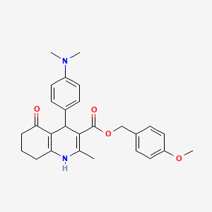 molecular formula C27H30N2O4 B5142372 4-methoxybenzyl 4-[4-(dimethylamino)phenyl]-2-methyl-5-oxo-1,4,5,6,7,8-hexahydro-3-quinolinecarboxylate 