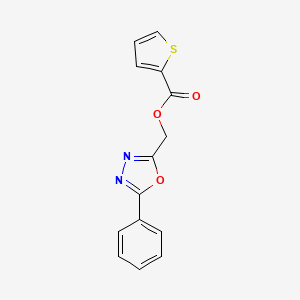 molecular formula C14H10N2O3S B5142373 (5-phenyl-1,3,4-oxadiazol-2-yl)methyl 2-thiophenecarboxylate 