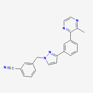 molecular formula C22H17N5 B5142380 3-({3-[3-(3-methyl-2-pyrazinyl)phenyl]-1H-pyrazol-1-yl}methyl)benzonitrile 
