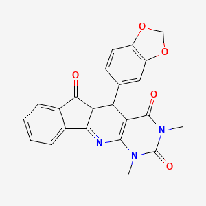 molecular formula C23H17N3O5 B5142400 5-(1,3-benzodioxol-5-yl)-1,3-dimethyl-5,5a-dihydro-1H-indeno[2',1':5,6]pyrido[2,3-d]pyrimidine-2,4,6(3H)-trione 