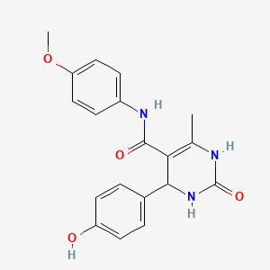 molecular formula C19H19N3O4 B5142411 4-(4-hydroxyphenyl)-N-(4-methoxyphenyl)-6-methyl-2-oxo-1,2,3,4-tetrahydro-5-pyrimidinecarboxamide 