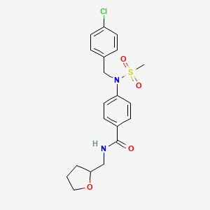 molecular formula C20H23ClN2O4S B5142451 4-[(4-chlorobenzyl)(methylsulfonyl)amino]-N-(tetrahydro-2-furanylmethyl)benzamide 