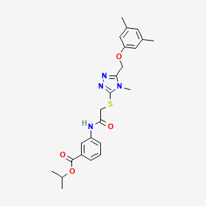 molecular formula C24H28N4O4S B5142454 isopropyl 3-{[({5-[(3,5-dimethylphenoxy)methyl]-4-methyl-4H-1,2,4-triazol-3-yl}thio)acetyl]amino}benzoate 