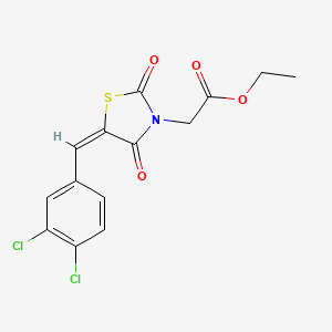 molecular formula C14H11Cl2NO4S B5142463 ethyl [5-(3,4-dichlorobenzylidene)-2,4-dioxo-1,3-thiazolidin-3-yl]acetate 