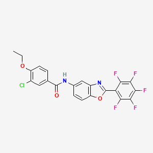 molecular formula C22H12ClF5N2O3 B5142470 3-chloro-4-ethoxy-N-[2-(pentafluorophenyl)-1,3-benzoxazol-5-yl]benzamide 