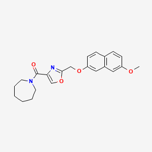 molecular formula C22H24N2O4 B5142478 1-[(2-{[(7-methoxy-2-naphthyl)oxy]methyl}-1,3-oxazol-4-yl)carbonyl]azepane 