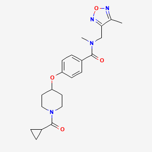 molecular formula C21H26N4O4 B5142485 4-{[1-(cyclopropylcarbonyl)-4-piperidinyl]oxy}-N-methyl-N-[(4-methyl-1,2,5-oxadiazol-3-yl)methyl]benzamide 