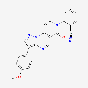 molecular formula C24H17N5O2 B5142524 2-[3-(4-methoxyphenyl)-2-methyl-6-oxopyrazolo[1,5-a]pyrido[3,4-e]pyrimidin-7(6H)-yl]benzonitrile 