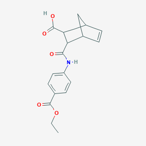 molecular formula C18H19NO5 B514257 3-{[4-(Ethoxycarbonyl)phenyl]carbamoyl}bicyclo[2.2.1]hept-5-ene-2-carboxylic acid CAS No. 353514-60-0