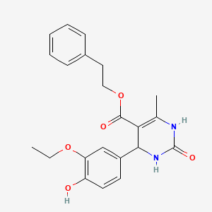 molecular formula C22H24N2O5 B5142570 2-phenylethyl 4-(3-ethoxy-4-hydroxyphenyl)-6-methyl-2-oxo-1,2,3,4-tetrahydro-5-pyrimidinecarboxylate 
