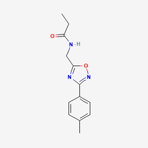 molecular formula C13H15N3O2 B5142612 N-{[3-(4-methylphenyl)-1,2,4-oxadiazol-5-yl]methyl}propanamide 