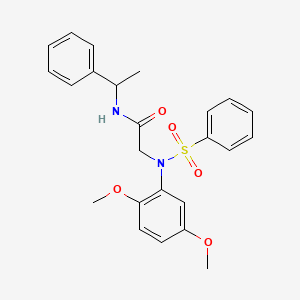 molecular formula C24H26N2O5S B5142668 N~2~-(2,5-dimethoxyphenyl)-N~1~-(1-phenylethyl)-N~2~-(phenylsulfonyl)glycinamide 