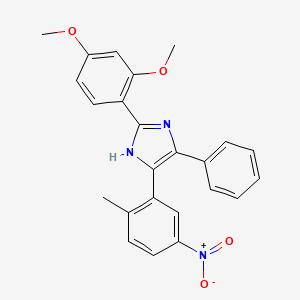 molecular formula C24H21N3O4 B5142685 2-(2,4-dimethoxyphenyl)-5-(2-methyl-5-nitrophenyl)-4-phenyl-1H-imidazole 