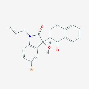 molecular formula C21H18BrNO3 B514270 1-allyl-5-bromo-3-hydroxy-3-(1-oxo-1,2,3,4-tetrahydro-2-naphthalenyl)-1,3-dihydro-2H-indol-2-one CAS No. 717835-61-5