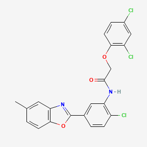 molecular formula C22H15Cl3N2O3 B5142708 N-[2-chloro-5-(5-methyl-1,3-benzoxazol-2-yl)phenyl]-2-(2,4-dichlorophenoxy)acetamide 
