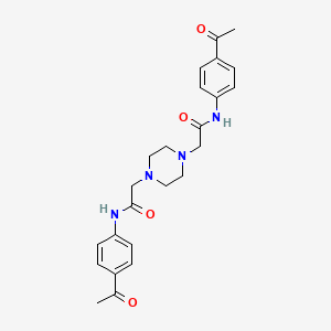 molecular formula C24H28N4O4 B5142710 2,2'-(1,4-piperazinediyl)bis[N-(4-acetylphenyl)acetamide] 