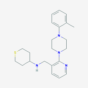 ({2-[4-(2-methylphenyl)-1-piperazinyl]-3-pyridinyl}methyl)tetrahydro-2H-thiopyran-4-ylamine