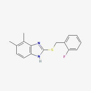 molecular formula C16H15FN2S B5142729 2-[(2-fluorobenzyl)thio]-4,5-dimethyl-1H-benzimidazole 