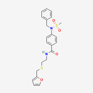 molecular formula C22H24N2O4S2 B5142738 4-[benzyl(methylsulfonyl)amino]-N-{2-[(2-furylmethyl)thio]ethyl}benzamide 