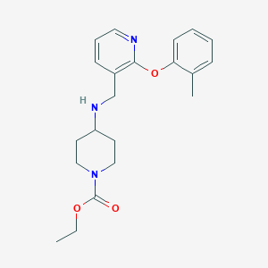 molecular formula C21H27N3O3 B5142748 ethyl 4-({[2-(2-methylphenoxy)-3-pyridinyl]methyl}amino)-1-piperidinecarboxylate 