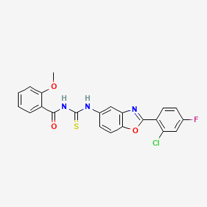 molecular formula C22H15ClFN3O3S B5142750 N-({[2-(2-chloro-4-fluorophenyl)-1,3-benzoxazol-5-yl]amino}carbonothioyl)-2-methoxybenzamide 