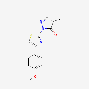 molecular formula C15H15N3O2S B5142765 2-[4-(4-methoxyphenyl)-1,3-thiazol-2-yl]-4,5-dimethyl-2,4-dihydro-3H-pyrazol-3-one 