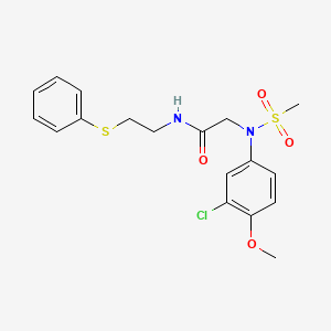 molecular formula C18H21ClN2O4S2 B5142775 N~2~-(3-chloro-4-methoxyphenyl)-N~2~-(methylsulfonyl)-N~1~-[2-(phenylthio)ethyl]glycinamide 