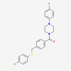molecular formula C24H22ClFN2OS B5142778 1-(4-{[(4-chlorophenyl)thio]methyl}benzoyl)-4-(4-fluorophenyl)piperazine 
