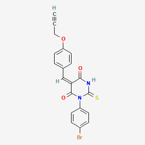 molecular formula C20H13BrN2O3S B5142784 1-(4-bromophenyl)-5-[4-(2-propyn-1-yloxy)benzylidene]-2-thioxodihydro-4,6(1H,5H)-pyrimidinedione 