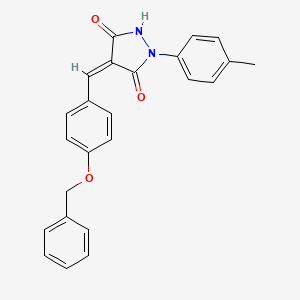 molecular formula C24H20N2O3 B5142820 4-[4-(benzyloxy)benzylidene]-1-(4-methylphenyl)-3,5-pyrazolidinedione 