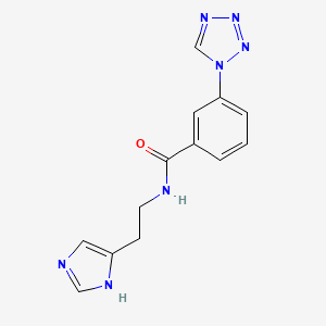molecular formula C13H13N7O B5142831 N-[2-(1H-imidazol-5-yl)ethyl]-3-(1H-tetrazol-1-yl)benzamide 
