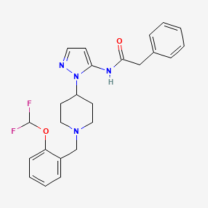 molecular formula C24H26F2N4O2 B5142844 N-(1-{1-[2-(difluoromethoxy)benzyl]-4-piperidinyl}-1H-pyrazol-5-yl)-2-phenylacetamide 