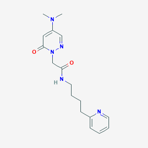 molecular formula C17H23N5O2 B5142848 2-[4-(dimethylamino)-6-oxo-1(6H)-pyridazinyl]-N-[4-(2-pyridinyl)butyl]acetamide 