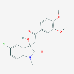molecular formula C19H18ClNO5 B514285 5-chloro-3-[2-(3,4-dimethoxyphenyl)-2-oxoethyl]-3-hydroxy-1-methyl-1,3-dihydro-2H-indol-2-one CAS No. 690227-15-7