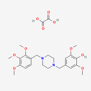 molecular formula C25H34N2O10 B5142850 2,6-dimethoxy-4-{[4-(2,3,4-trimethoxybenzyl)-1-piperazinyl]methyl}phenol ethanedioate (salt) 
