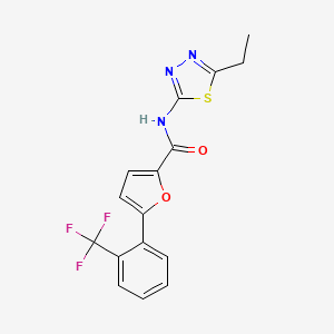 molecular formula C16H12F3N3O2S B5142856 N-(5-ethyl-1,3,4-thiadiazol-2-yl)-5-[2-(trifluoromethyl)phenyl]-2-furamide 