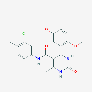 N-(3-chloro-4-methylphenyl)-4-(2,5-dimethoxyphenyl)-6-methyl-2-oxo-1,2,3,4-tetrahydro-5-pyrimidinecarboxamide