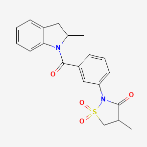 molecular formula C20H20N2O4S B5142882 4-methyl-2-{3-[(2-methyl-2,3-dihydro-1H-indol-1-yl)carbonyl]phenyl}-3-isothiazolidinone 1,1-dioxide 
