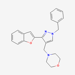 molecular formula C23H23N3O2 B5142887 4-{[3-(1-benzofuran-2-yl)-1-benzyl-1H-pyrazol-4-yl]methyl}morpholine 