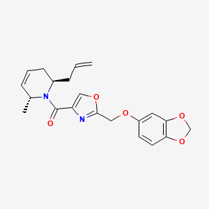 molecular formula C21H22N2O5 B5142890 (2R*,6R*)-2-allyl-1-({2-[(1,3-benzodioxol-5-yloxy)methyl]-1,3-oxazol-4-yl}carbonyl)-6-methyl-1,2,3,6-tetrahydropyridine 