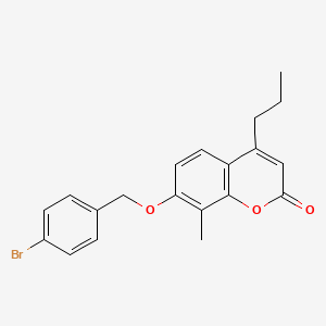 molecular formula C20H19BrO3 B5142900 7-[(4-bromobenzyl)oxy]-8-methyl-4-propyl-2H-chromen-2-one 