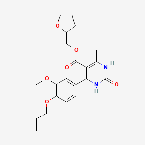 molecular formula C21H28N2O6 B5142911 tetrahydro-2-furanylmethyl 4-(3-methoxy-4-propoxyphenyl)-6-methyl-2-oxo-1,2,3,4-tetrahydro-5-pyrimidinecarboxylate 