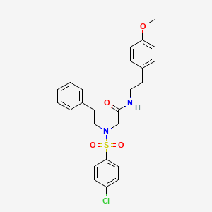 molecular formula C25H27ClN2O4S B5142921 N~2~-[(4-chlorophenyl)sulfonyl]-N~1~-[2-(4-methoxyphenyl)ethyl]-N~2~-(2-phenylethyl)glycinamide 