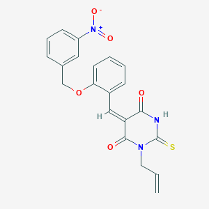 molecular formula C21H17N3O5S B5142945 1-allyl-5-{2-[(3-nitrobenzyl)oxy]benzylidene}-2-thioxodihydro-4,6(1H,5H)-pyrimidinedione 