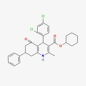 molecular formula C29H29Cl2NO3 B5142952 cyclohexyl 4-(2,4-dichlorophenyl)-2-methyl-5-oxo-7-phenyl-1,4,5,6,7,8-hexahydro-3-quinolinecarboxylate 