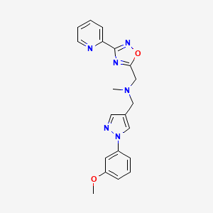molecular formula C20H20N6O2 B5142963 1-[1-(3-methoxyphenyl)-1H-pyrazol-4-yl]-N-methyl-N-{[3-(2-pyridinyl)-1,2,4-oxadiazol-5-yl]methyl}methanamine 
