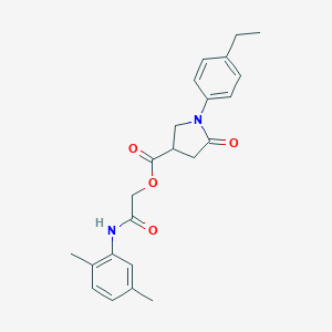 molecular formula C23H26N2O4 B514297 [(2,5-Dimethylphenyl)carbamoyl]methyl 1-(4-ethylphenyl)-5-oxopyrrolidine-3-carboxylate CAS No. 643730-08-9