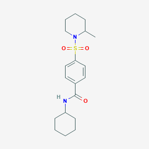 molecular formula C19H28N2O3S B5142989 N-cyclohexyl-4-[(2-methyl-1-piperidinyl)sulfonyl]benzamide 